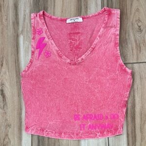 NWT MAP V-Neck Crop Top POWER ON A TEE